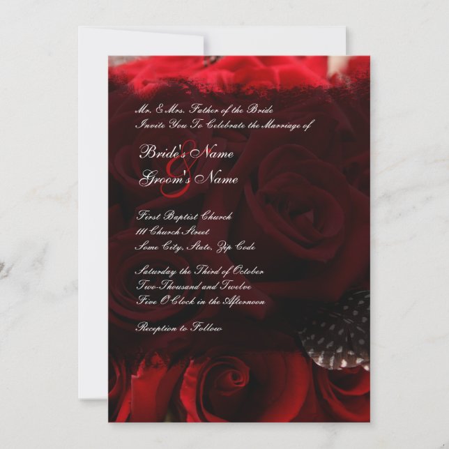 Red Roses Wedding Invitation (Front)