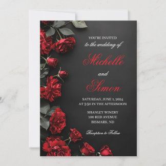 Red Roses Wedding Invitation
