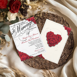 Red Roses Wedding Invitation changeable background