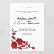 Red Roses Wedding Invitation. Floral