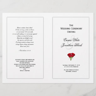 Red Roses Wedding Program Template