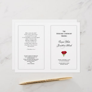 Red Roses Wedding Program Template