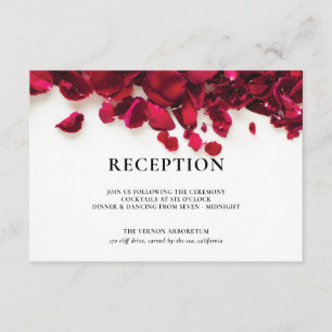 Red Roses Wedding Reception Enclosure Card