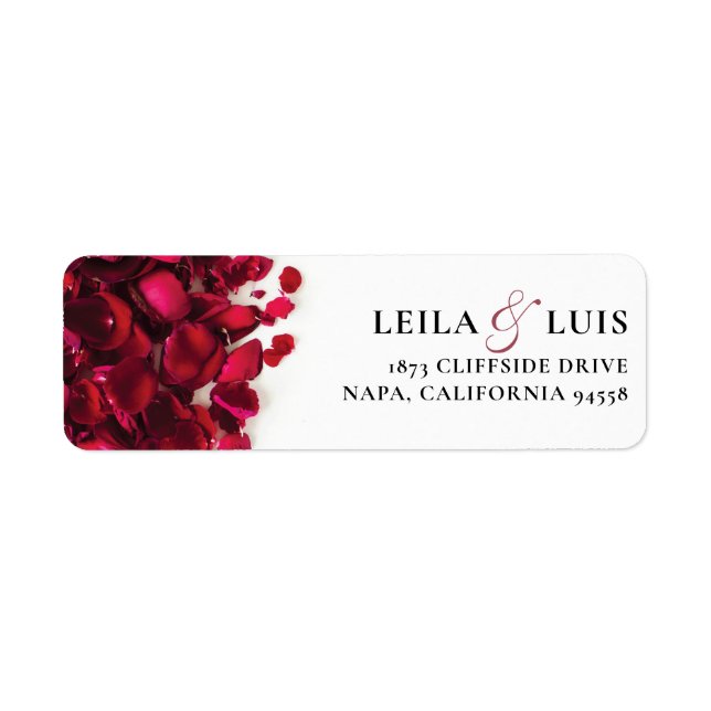 Red Roses Wedding Return Address Return Address Label (Front)