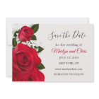 Red roses Wedding Save the Date