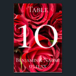 Red Roses Wedding Table Number Cards<br><div class="desc">Red Roses Wedding Table Number Cards</div>