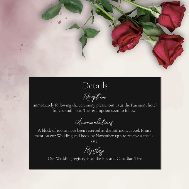 Red Roses White Black Elegance Timeless Enclosure Card (Creator Uploaded)