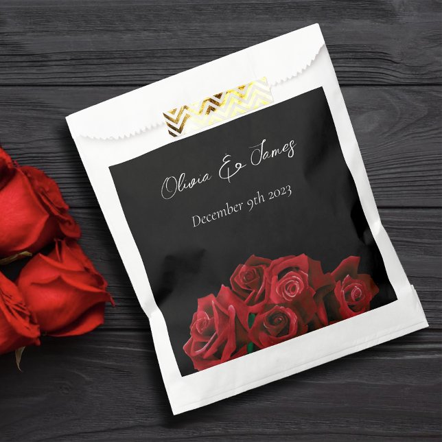 Red Roses White Black Elegance Timeless Favour Bag (Creator Uploaded)
