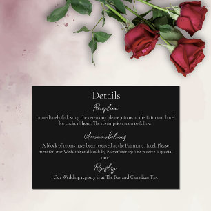 Red Roses White Black Enclosure Card