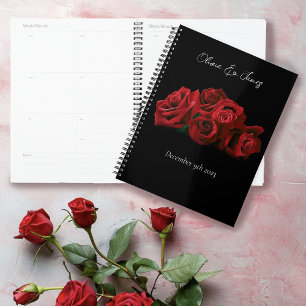 Red Roses White Black Wedding Planner