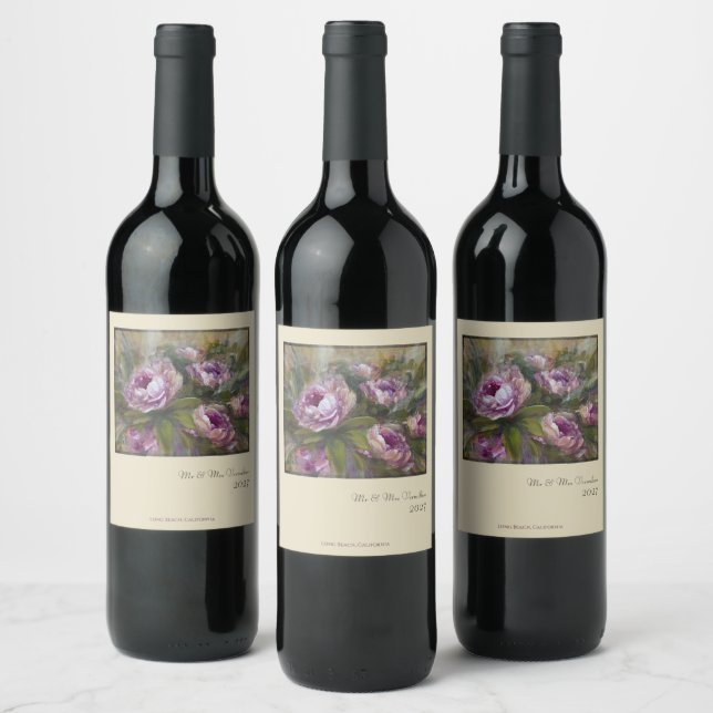 Red Roses Wine Label (Bottles)