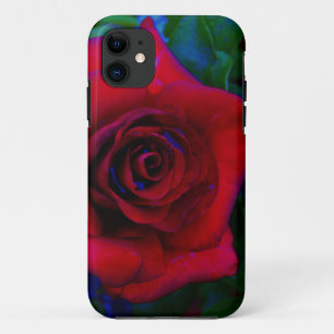 Red Roses with blue tones iPhone 11 Case