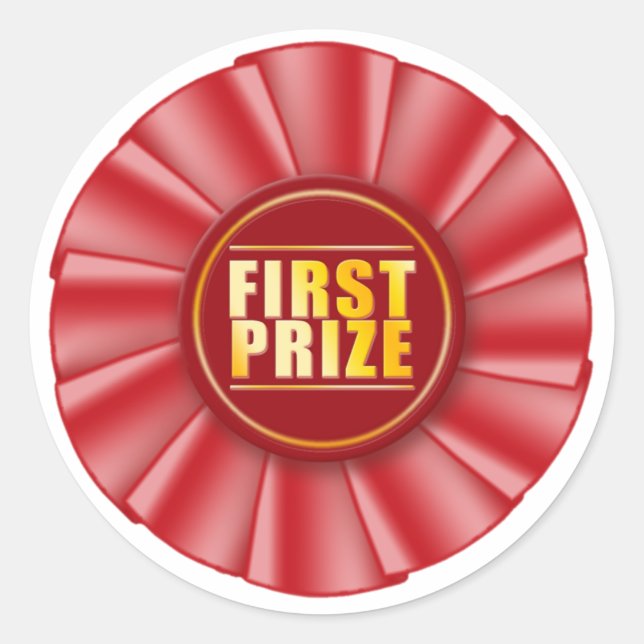 red rosette first prize sticker (Front)
