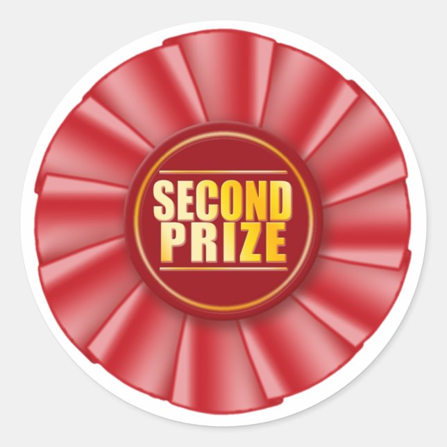 red rosette second prize sticker (Front)