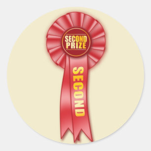 red rosette second prize sticker