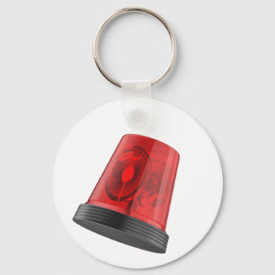 Red rotating emergency beacon light key ring