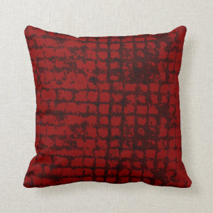 Red rough pattern toned deep red pillow