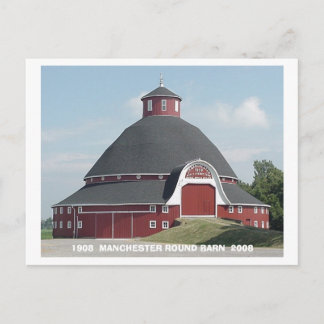Red ROUND BARN card