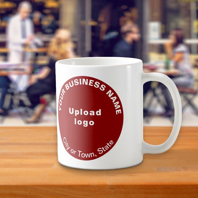 Red Round Business Brand on Mug (Red round business brand on mug)
