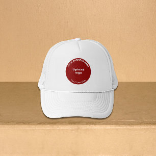 Red Round Business Brand on Trucker Hat