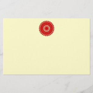 Red Round Lace Pattern Graphic.