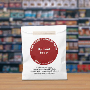 Red Round Shape Business Brand on Paper Bag
