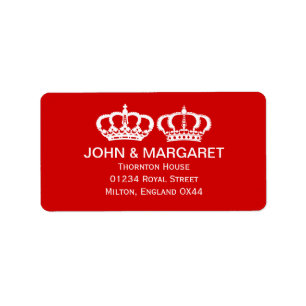 Red Royal Couple Wedding Label