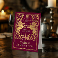 Red Royal Mediaeval Lion Wedding