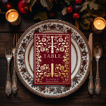 Red Royal Mediaeval Sword Wedding Table Card<br><div class="desc">Celebrate your special day with this Royal Mediaeval Sword Wedding design. The design on the back of this card is NOT real gold foil. Items are printed exactly as they appear on your screen. *** HOW TO ORDER *** Please customise and add each table number card to your cart, one...</div>