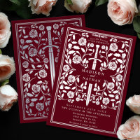 Red Royal Medieval Silver Sword Wedding