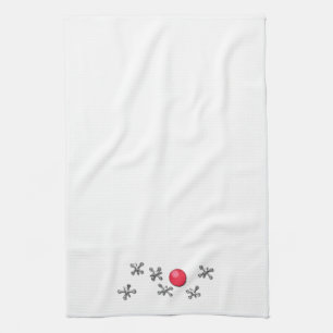 Red Rubber Ball and Jacks Tea Towel