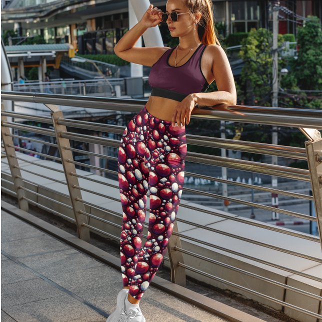 Red Rubies Silver & Diamond Gems Leggings (Creator Uploaded)