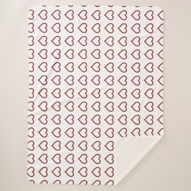 Red Ruby Gemstone Heart Sherpa Blanket (Front)