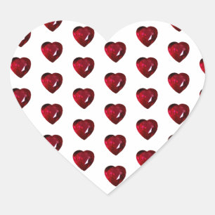 Red Ruby Gemstone Heart Sticker