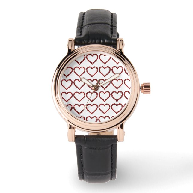 Red Ruby Gemstone Heart Watch (Front)