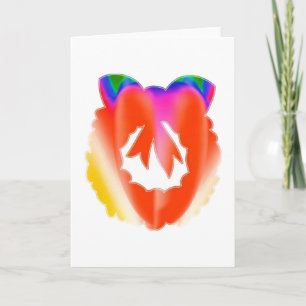 Red Ruby Jewel Flair Wreath : ENJOY n share JOY Holiday Card