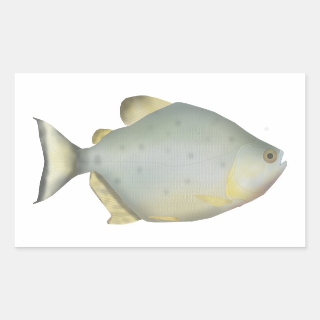 Red Ruby Piranha Rectangular Sticker (Front)