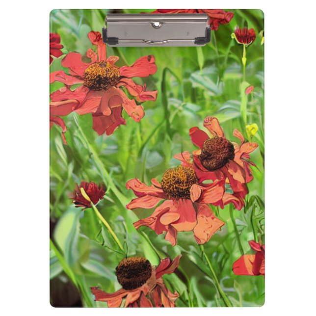 RED RUDBECKIA FLOWERS CLIPBOARD (Front)