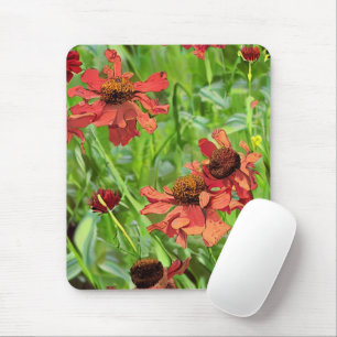 RED RUDBECKIA FLOWERS MOUSE PAD
