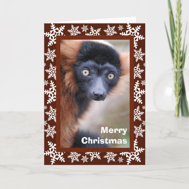 Red Ruffed Lemur Greeting Card (Front)