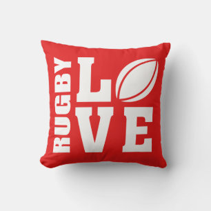 Red Rugby Love Cushion