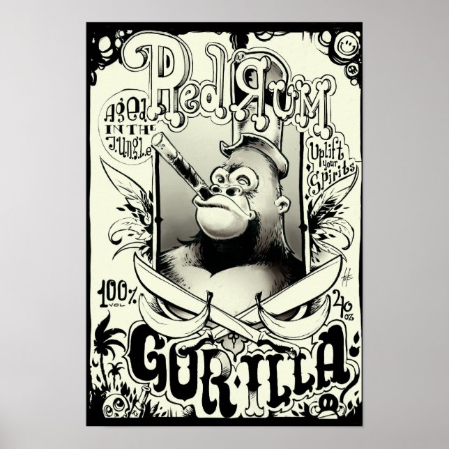 Red Rum Gorilla Poster (Front)