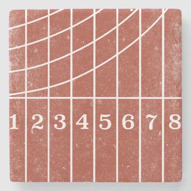 Red Running Track Distressed Style Coasters (Front)