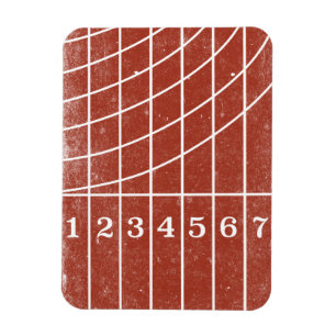Red Running Track Distressed Style Magnet