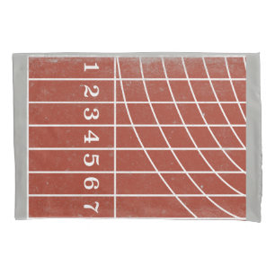 Red Running Track Distressed Style Pillowcase