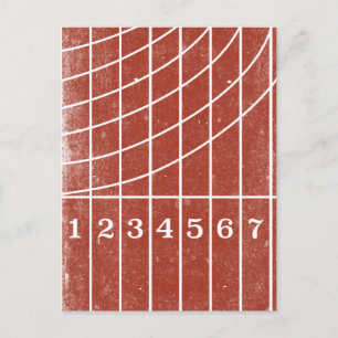 Red Running Track Distressed Style Postcard