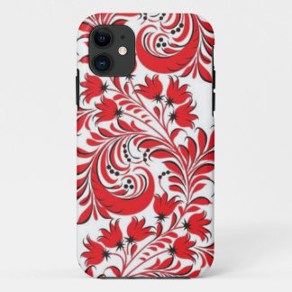 Red Russian Khokhloma iPhone 11 Case