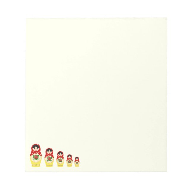 Red russian matryoshka nesting dolls notepad (Front)