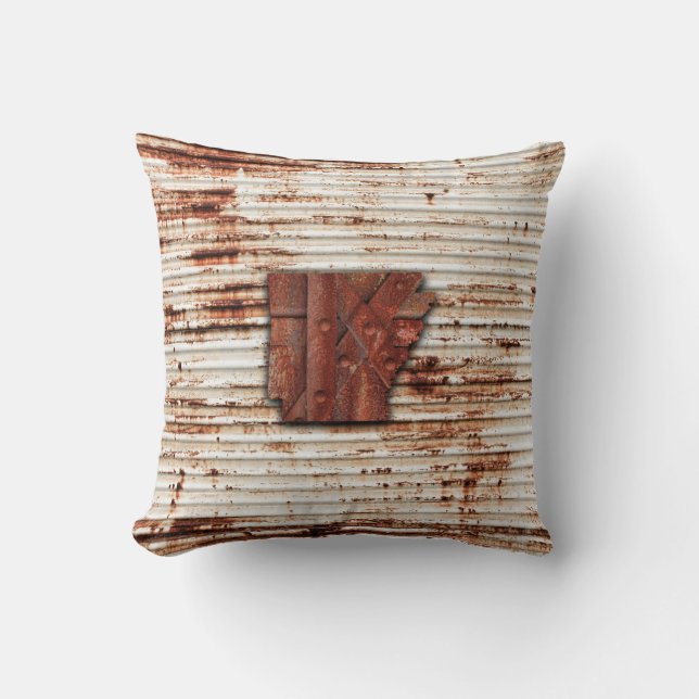 Red Rust Arkansas Shape Cushion (Front)