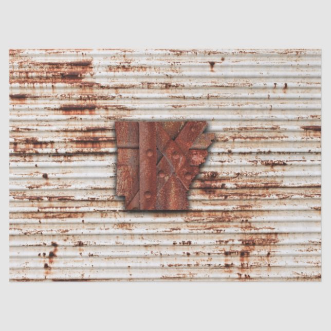 Red Rust Arkansas Shape Tissue Paper (Front)